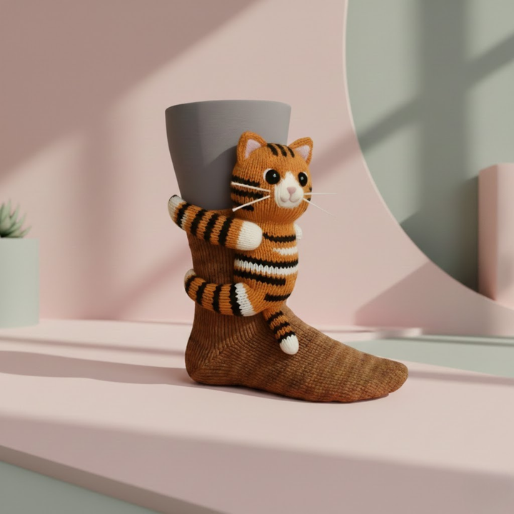 Protiskluzové ponožky unisex zimní zvířecí vzor domácí bačkory