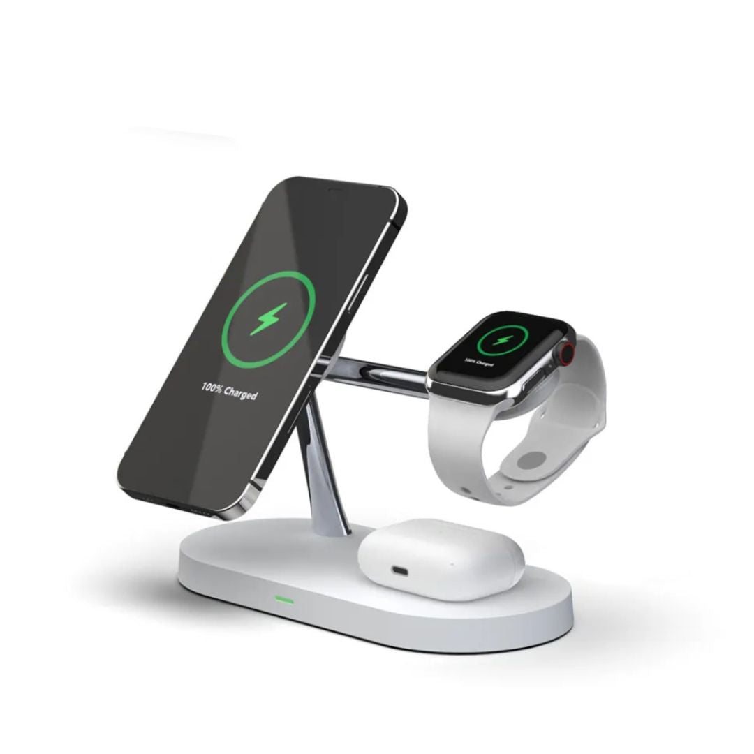 Chargeur sans Fil 3 en 1 pour Smartphone, Montre Intelligente et Écouteurs – Design Élégant et Compact 0