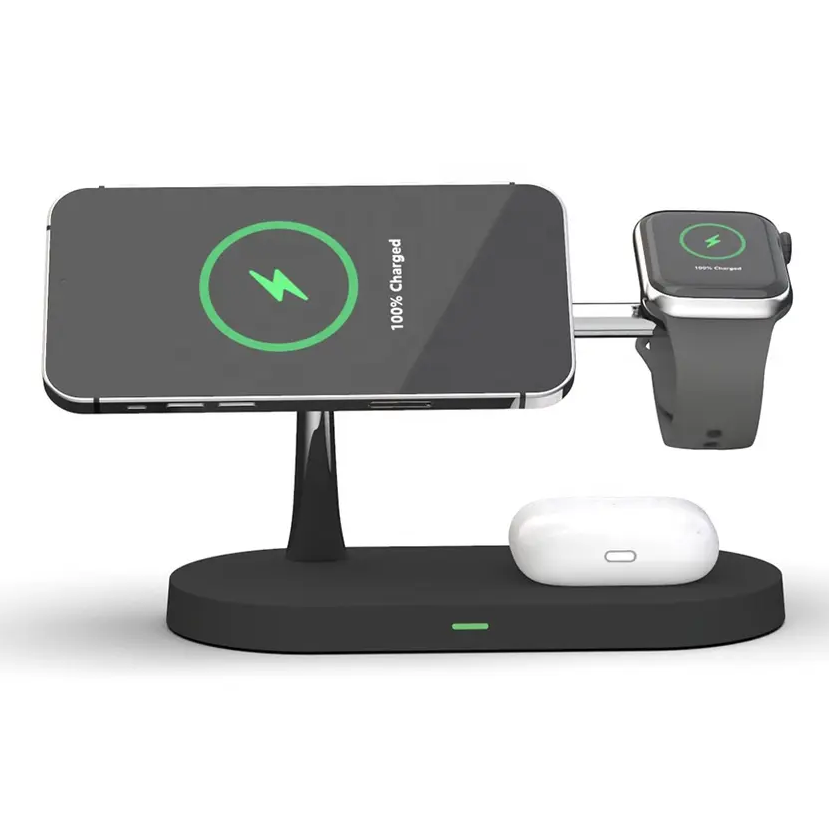 Chargeur sans Fil 3 en 1 pour Smartphone, Montre Intelligente et Écouteurs – Design Élégant et Compact 3