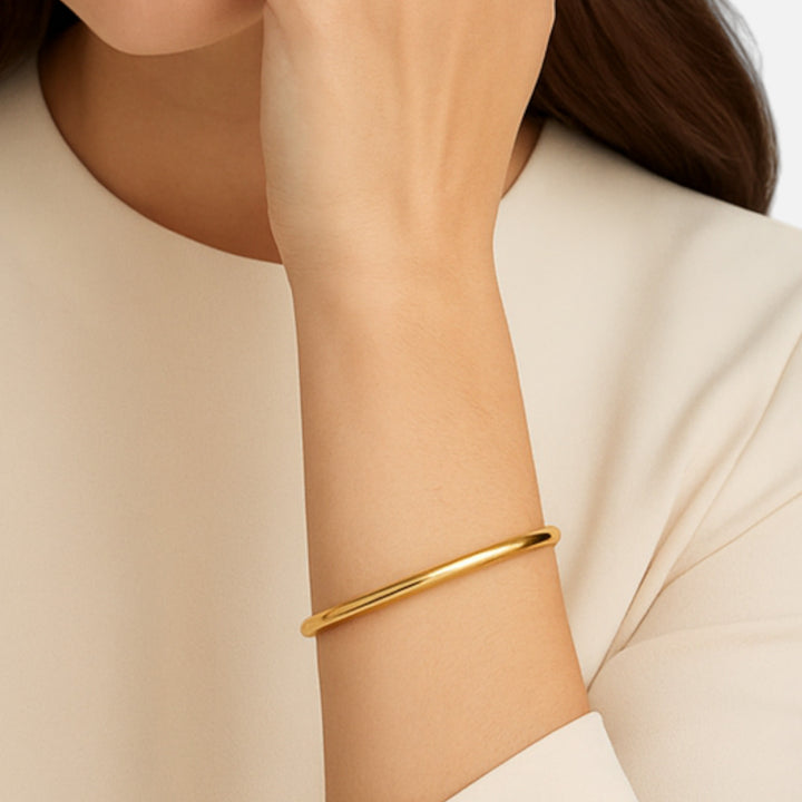 Celzoir | Bracelet Cuff Rond Minimaliste Doré