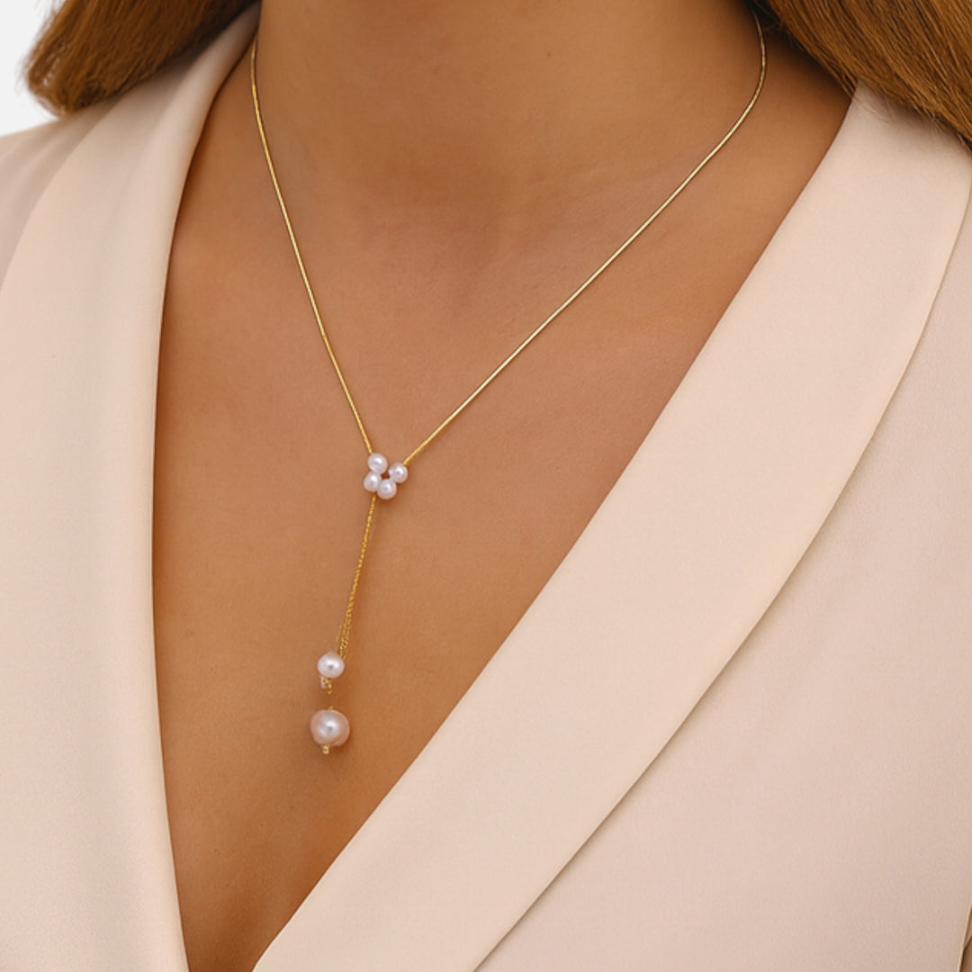 Celzoir | Collier Femme Perles et Chaîne Or