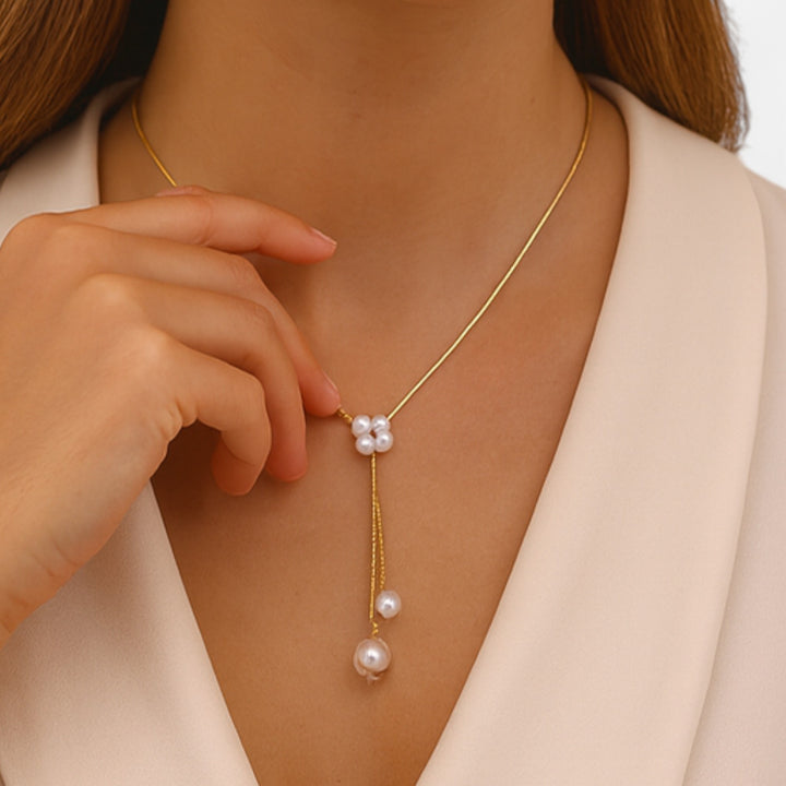 Celzoir | Collier Femme Perles et Chaîne Or