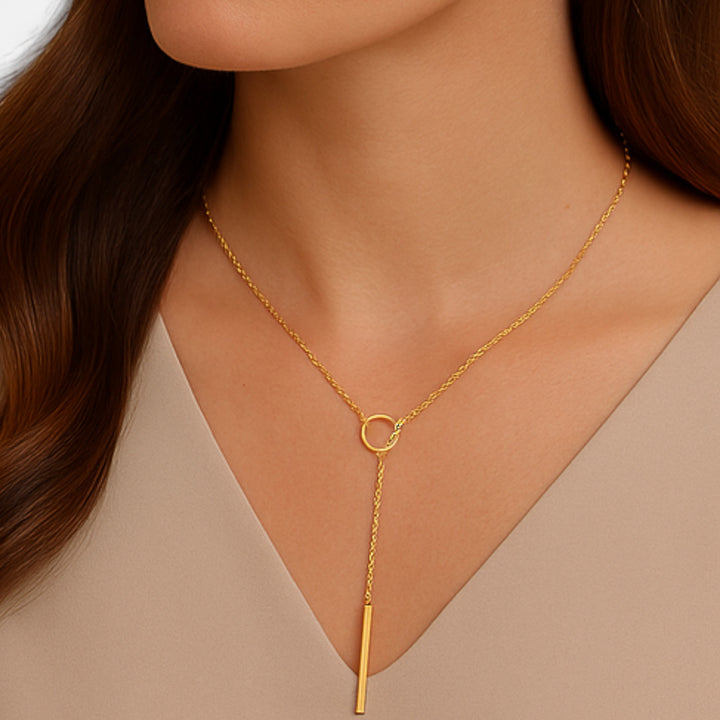 Celzoir | Collier Chaîne Feuilles Cercle Doré