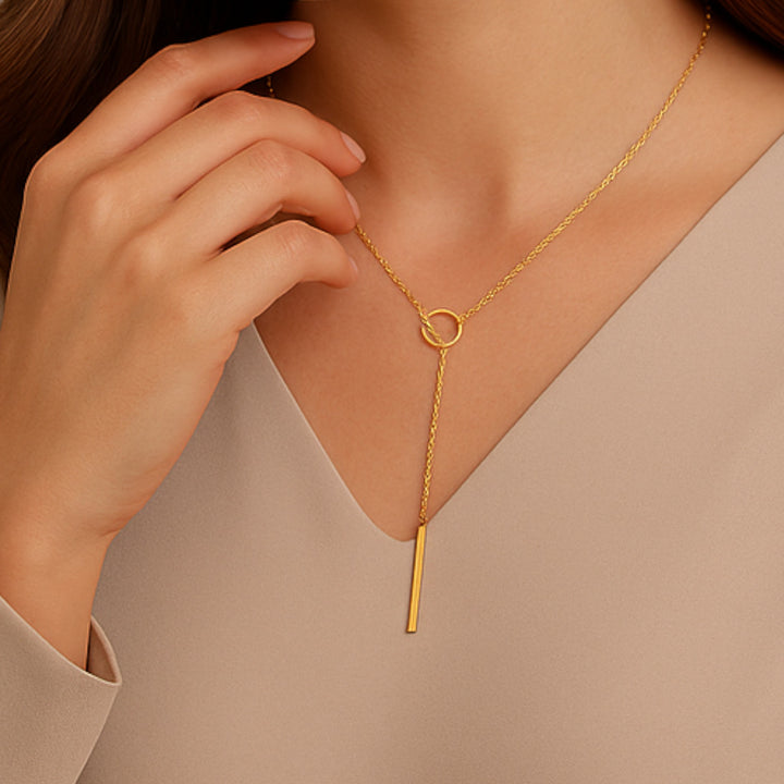 Celzoir | Collier Chaîne Feuilles Cercle Doré