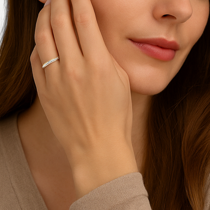 Celzoir | Bague Minimaliste Femme Brillance Dorée