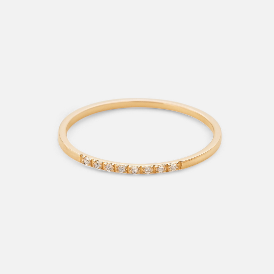 Celzoir | Bague Minimaliste Femme Zircones Scintillantes