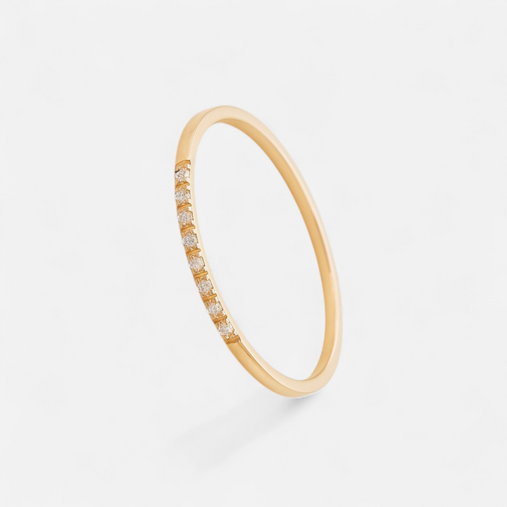 Celzoir | Bague Minimaliste Femme Zircones Scintillantes