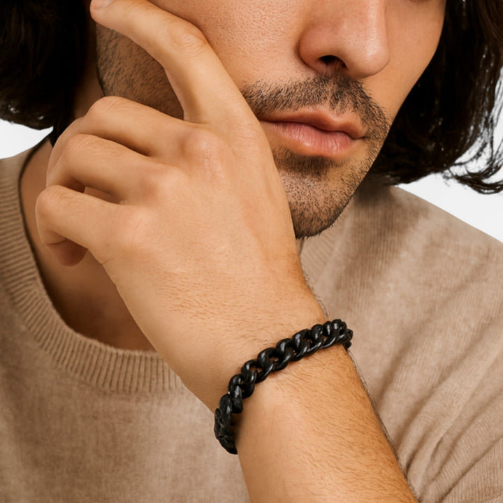 Celzoir | Men's Elegant Mesh Bracelet in Gold Steel