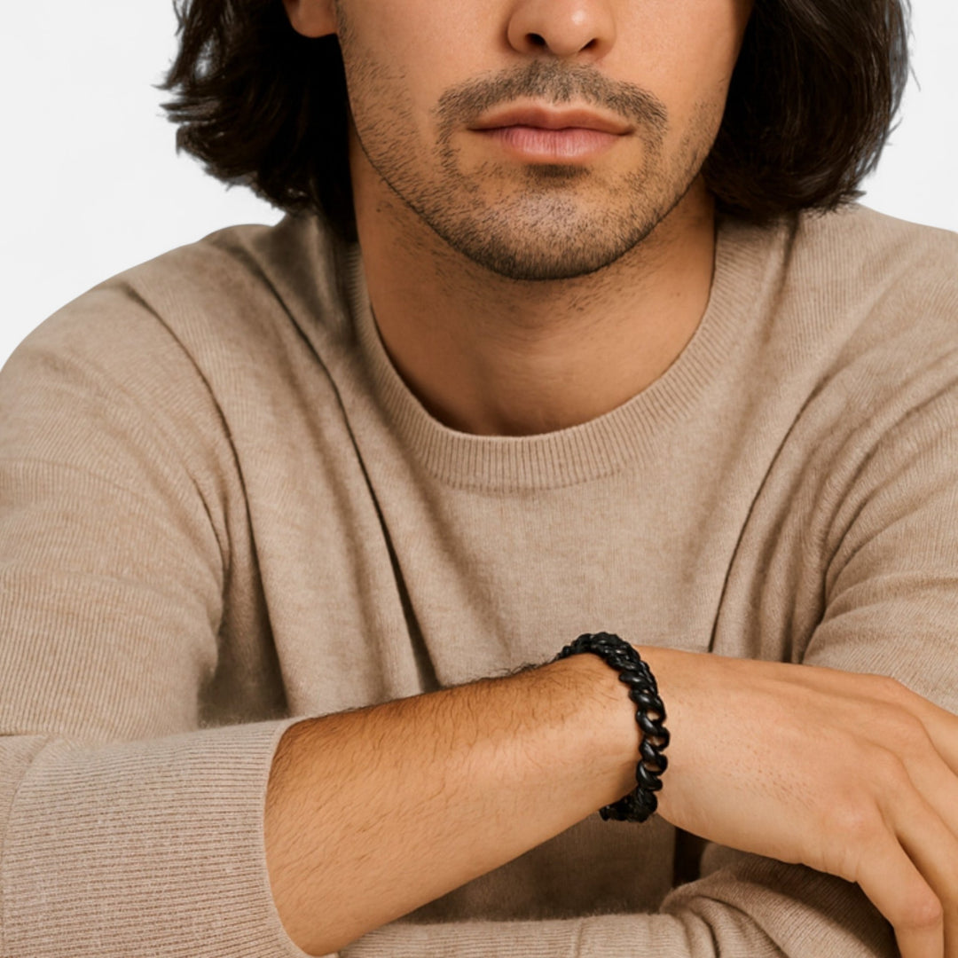 Celzoir | Men's Elegant Mesh Bracelet in Gold Steel