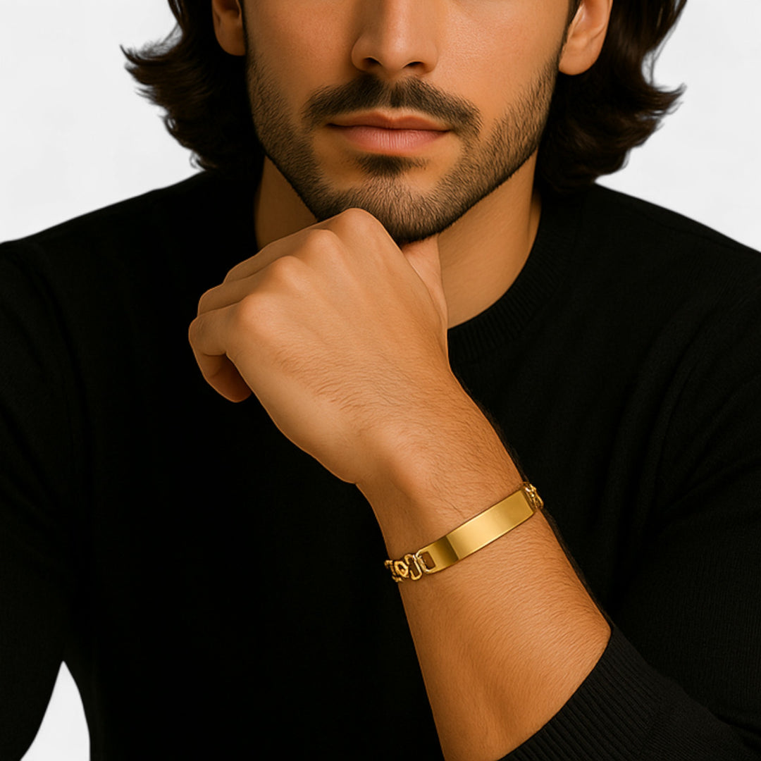 Celzoir | Prestige Men's Bracelet in Gold Steel