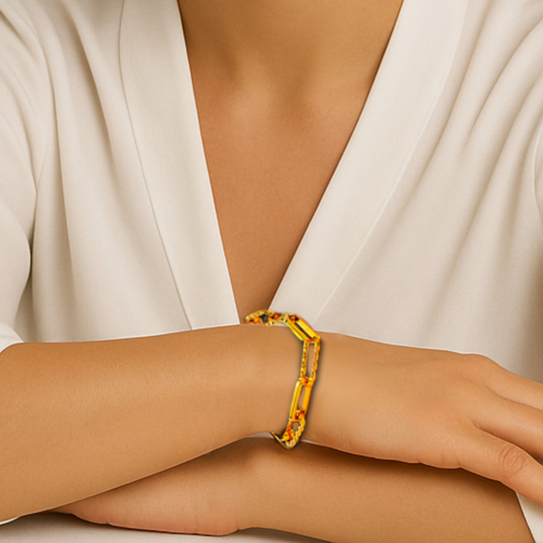 Celzoir | Women's Bracelet with Gold Rectangle Chain