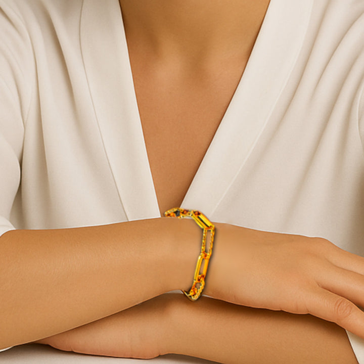 Celzoir | Women's Bracelet with Gold Rectangle Chain