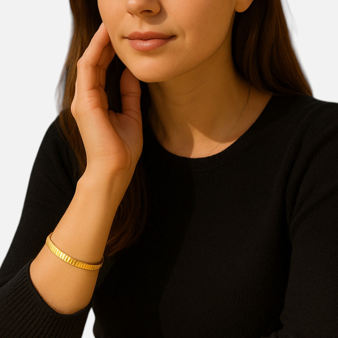Celzoir | Women's Heritage Bracelet in 18K Gold-Polished Steel