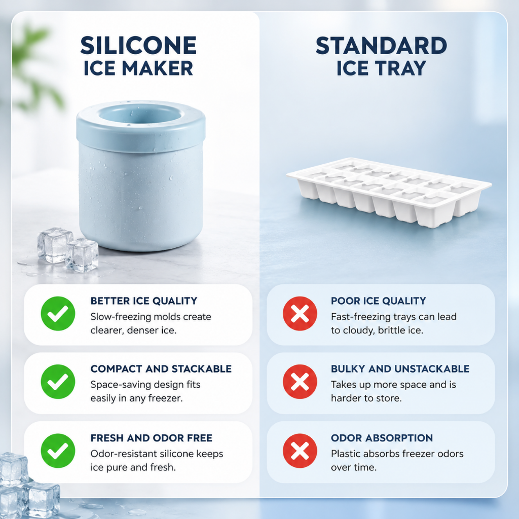 Portable Ice Maker Ice Cube Maker Silicone Ice Tray