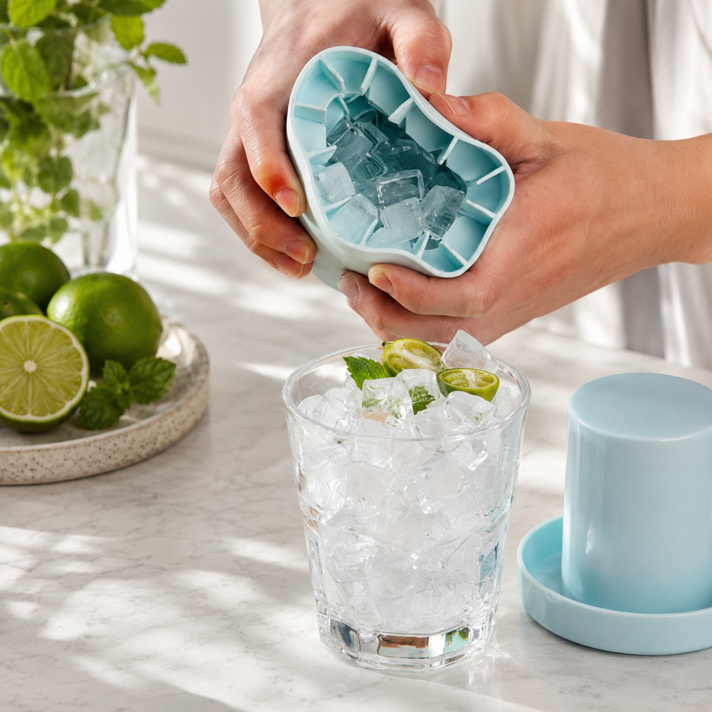 Portable Ice Maker Ice Cube Maker Silicone Ice Tray
