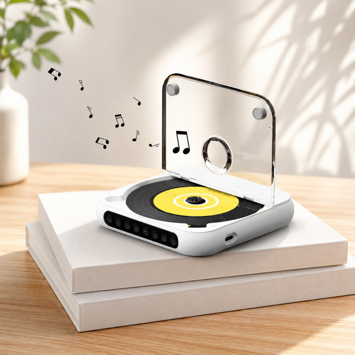 Portable Cd Player Bluetooth Compact Slim Rechargeable
