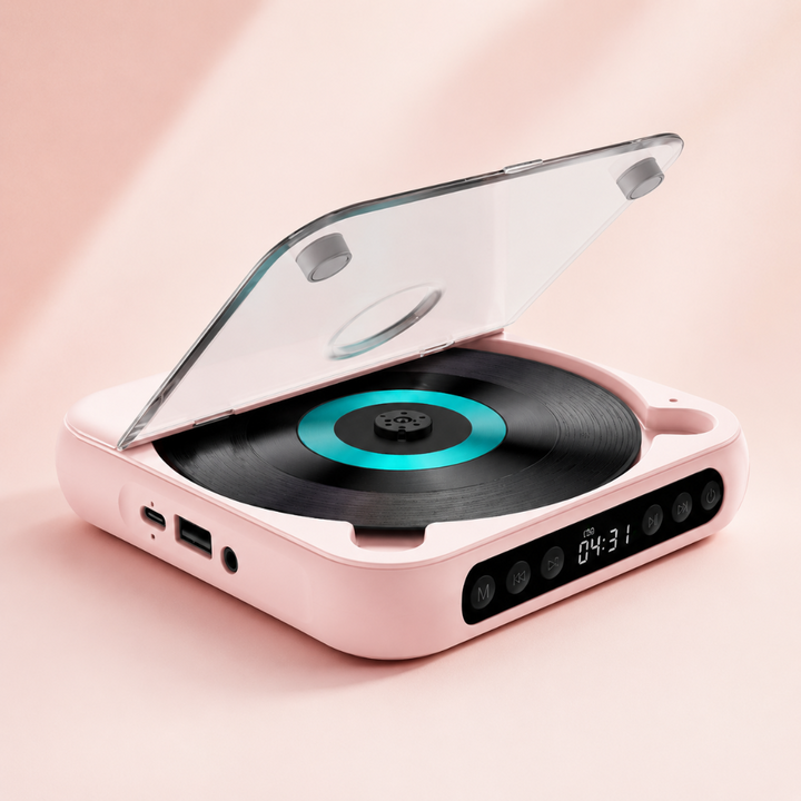Portable Cd Player Bluetooth Compact Slim Rechargeable