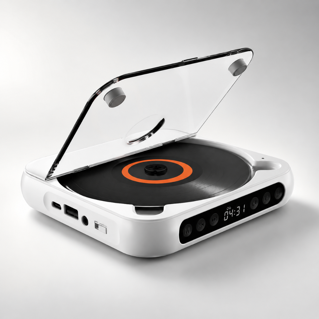 Portable Cd Player Bluetooth Compact Slim Rechargeable