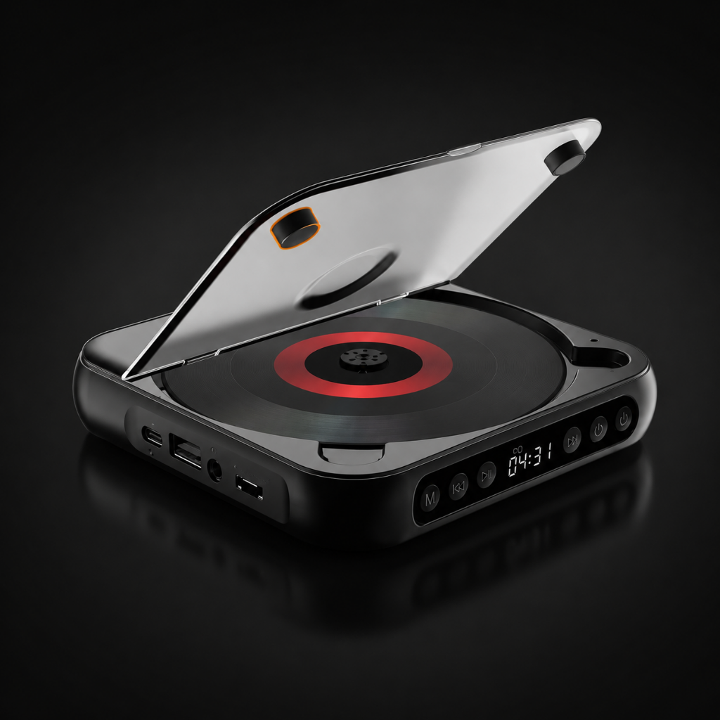 Portable Cd Player Bluetooth Compact Slim Rechargeable