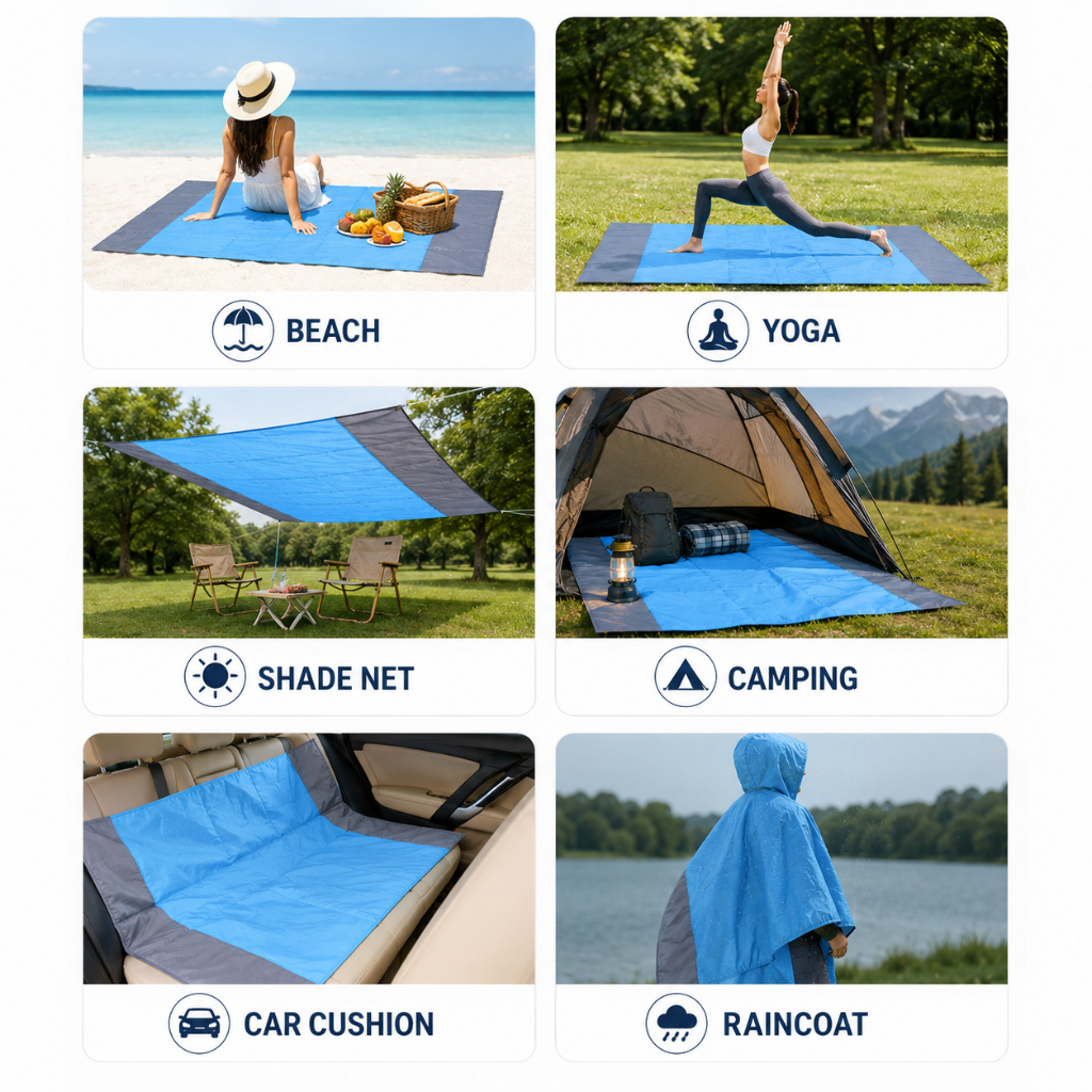 Outdoor Beach Mat Picnic Sand-Free Design