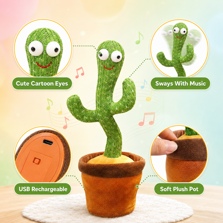 Dancing Cactus Toy Talking Interactive Rechargeable Fun