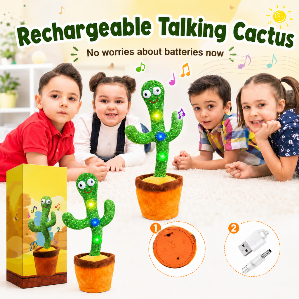Dancing Cactus Toy Talking Interactive Rechargeable Fun