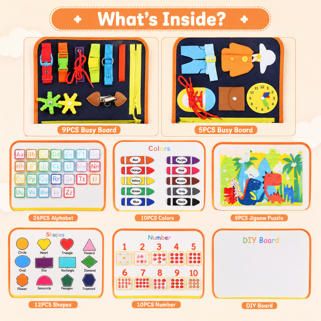 Busy Board for Toddlers Educational Toy Sensory Learning Tool