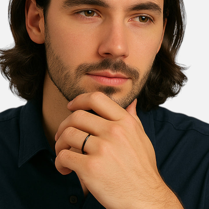 Celzoir | Bague Classy Homme Sphérique en Acier Inoxydable – Design Contemporain et Finition Polie