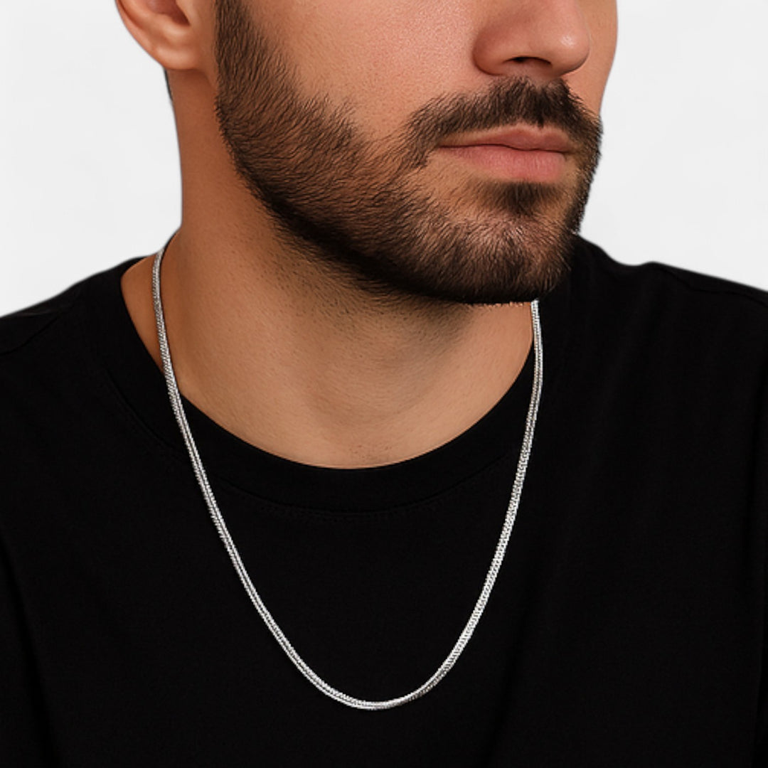 Celzoir | Collier Classy Homme Chaîne Serpent en Argent
