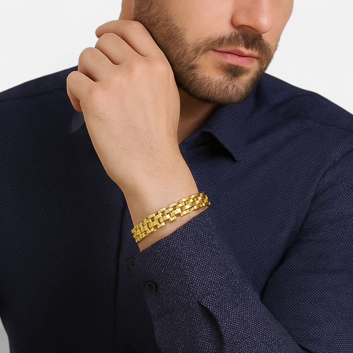 Celzoir | Bracelet Classy Homme à Maillons en Acier Inoxydable – Design Épuré et Finition Poli