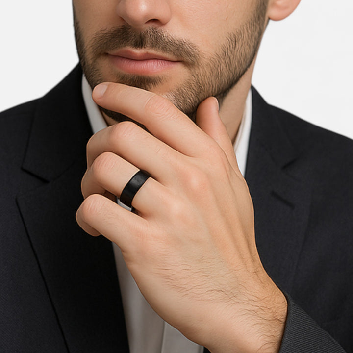 Celzoir | Bague Classy Homme en Tungstène Brossé – Finition Satinée et Confort Optimal