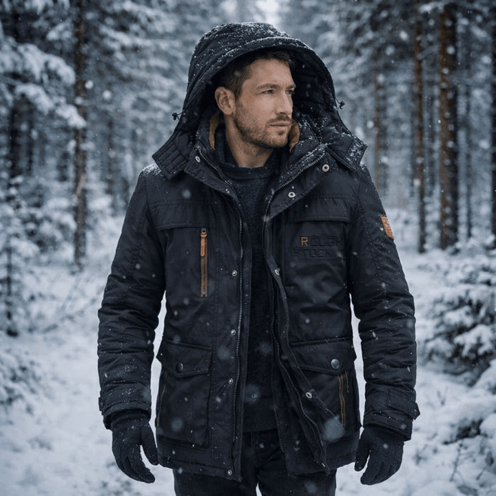 Winter Jacket Quilted Parka Hooded Windproof Outdoor Coat