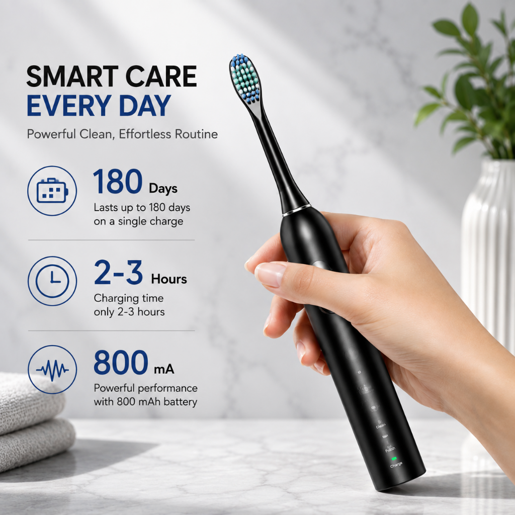 Electric Toothbrush Rechargeable Sonic Travel Case
