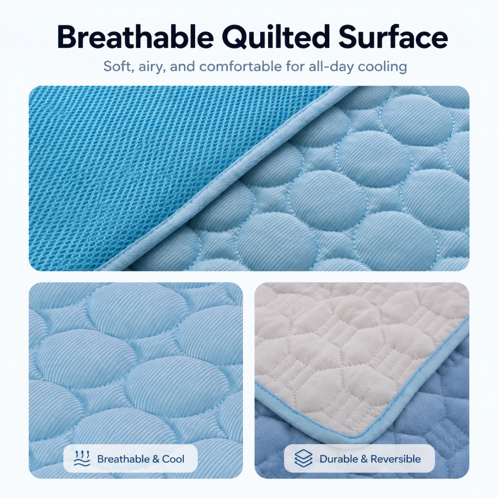 Cooling Dog Mat Breathable Fabric Pet Bed Pad Pet Cooling Pad
