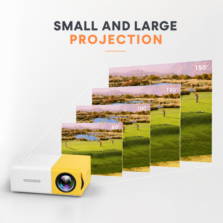 Portable Mini Projector 1080p Compact LED Battery