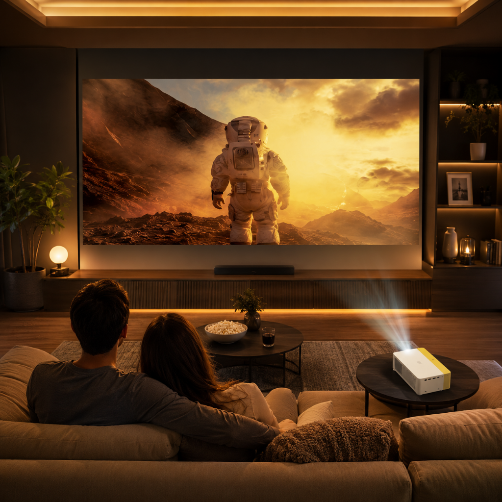 Portable Mini Projector 1080p Compact LED Battery
