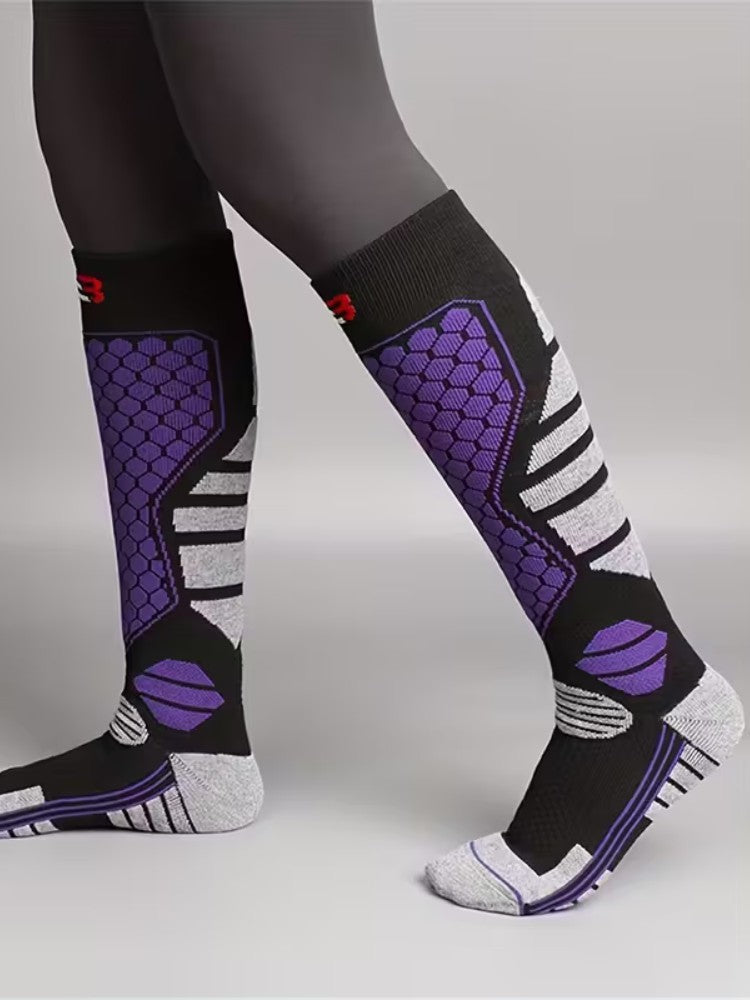 Chaussettes de ski chaudes professionnelles pour femmes avec couche thermique - Respirantes, ajustement parfait, tailles 33 à 39 1