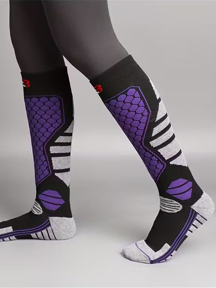 Chaussettes de ski chaudes professionnelles pour femmes avec couche thermique - Respirantes, ajustement parfait, tailles 33 à 39 1