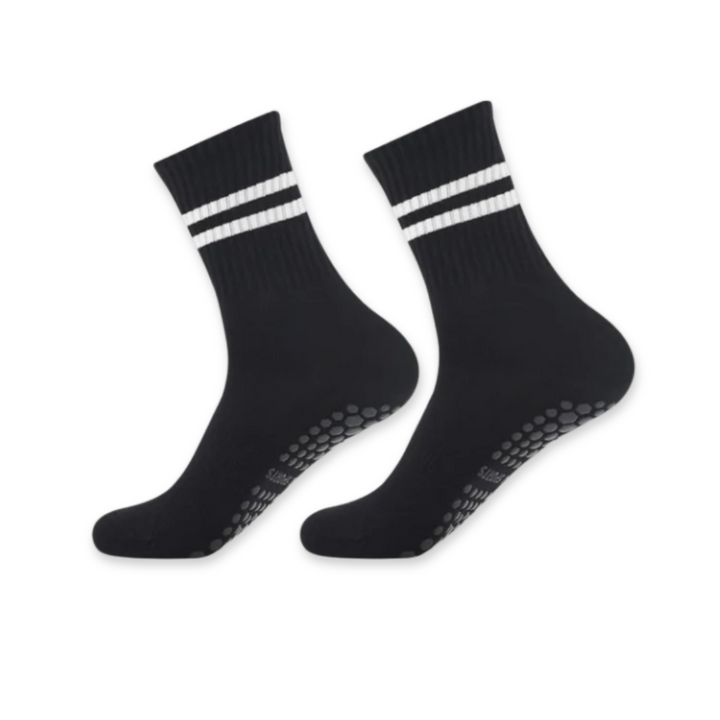 Chaussettes de yoga et de pilates antidérapantes à haute adhérence – Noires, confortables et flexibles 0