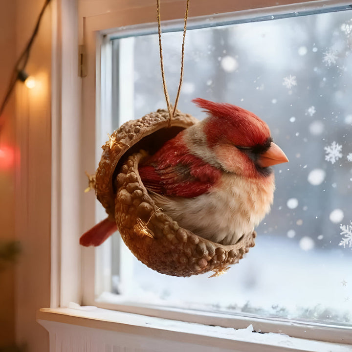 Weihnachtsschmuck mit Waldtieren und Eicheln für den Weihnachtsbaum Feiertagsdekoration