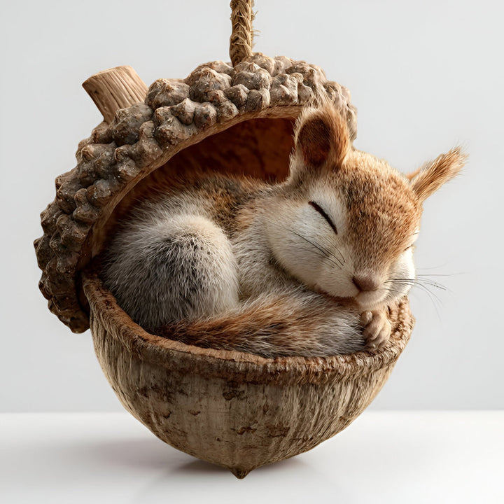 Weihnachtsschmuck mit Waldtieren und Eicheln für den Weihnachtsbaum Feiertagsdekoration