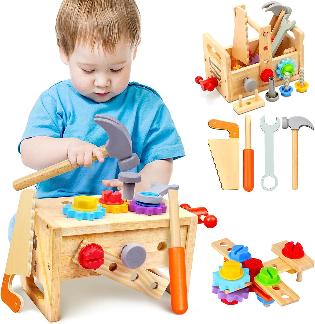 Coffret en Bois pour Enfants - Outils de Bricolage Éducatifs pour Développer la Créativité et la Motricité Fine 0