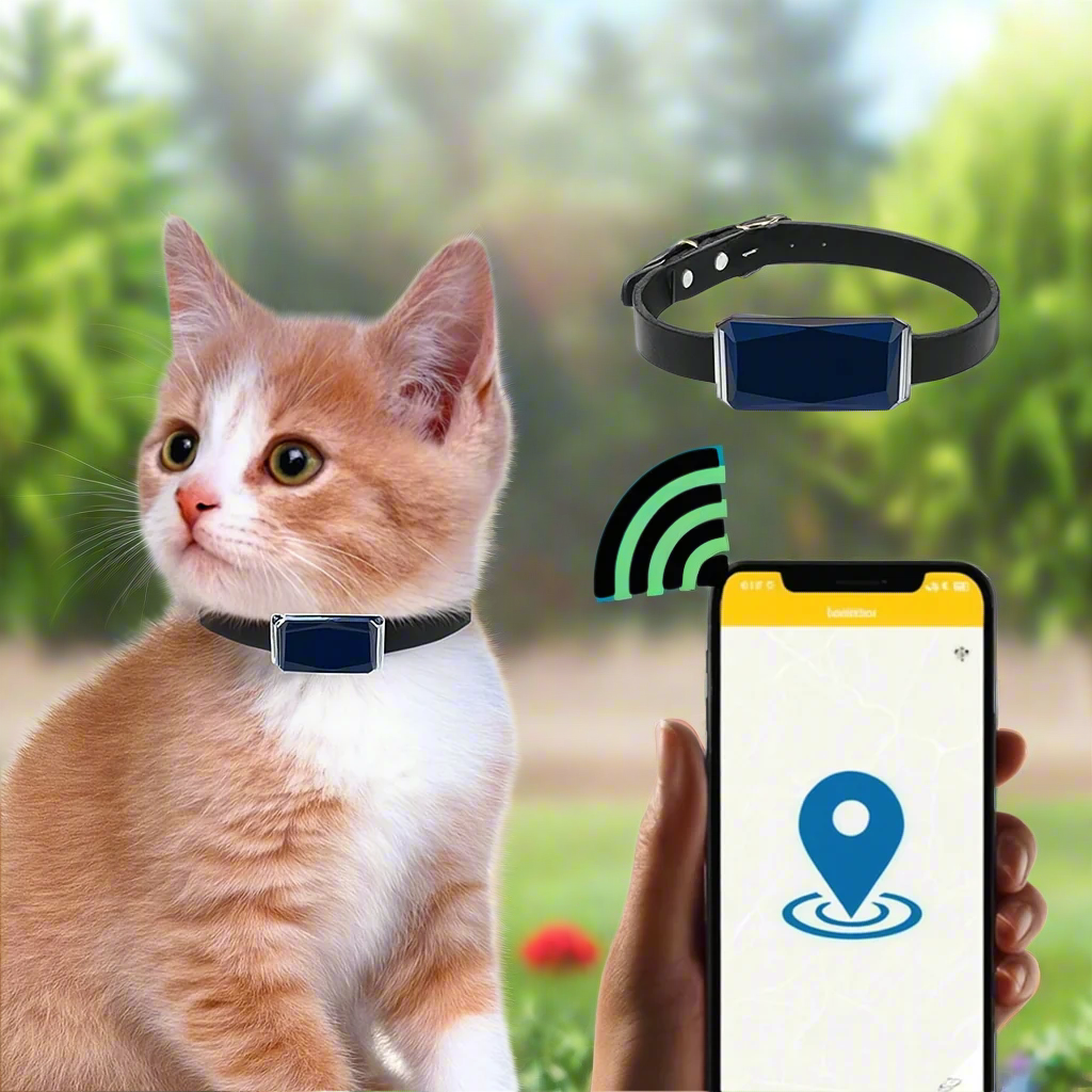 Collier GPS pour Chat Léger avec Suivi en Temps Réel et Application Mobile – Traceur Compact et Pratique 0