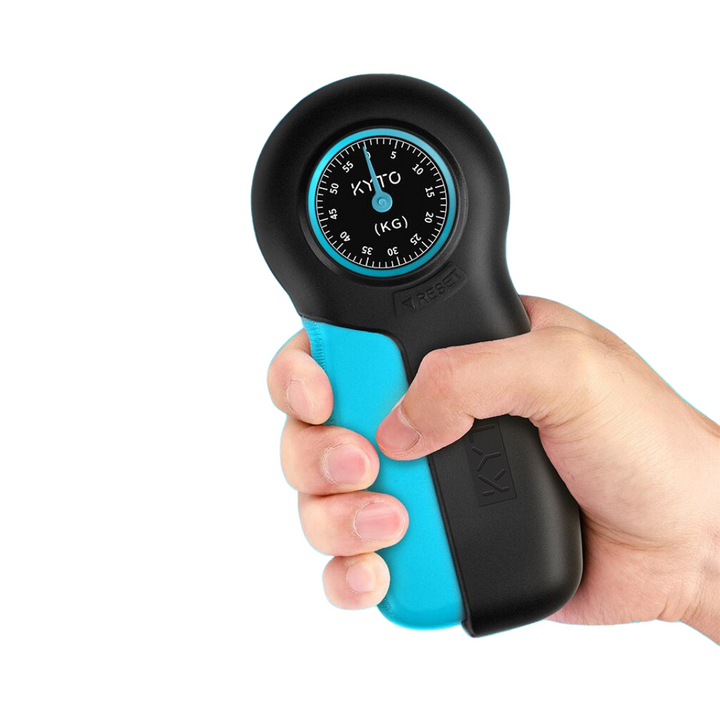 Compteur de Force de Préhension Ergonomique Portable – Mesures Précises, Design Compact en ABS Noir/Bleu Clair 1
