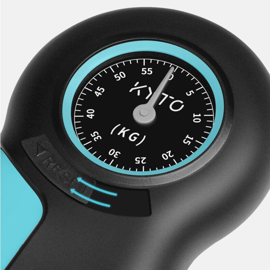 Compteur de Force de Préhension Ergonomique Portable – Mesures Précises, Design Compact en ABS Noir/Bleu Clair 2