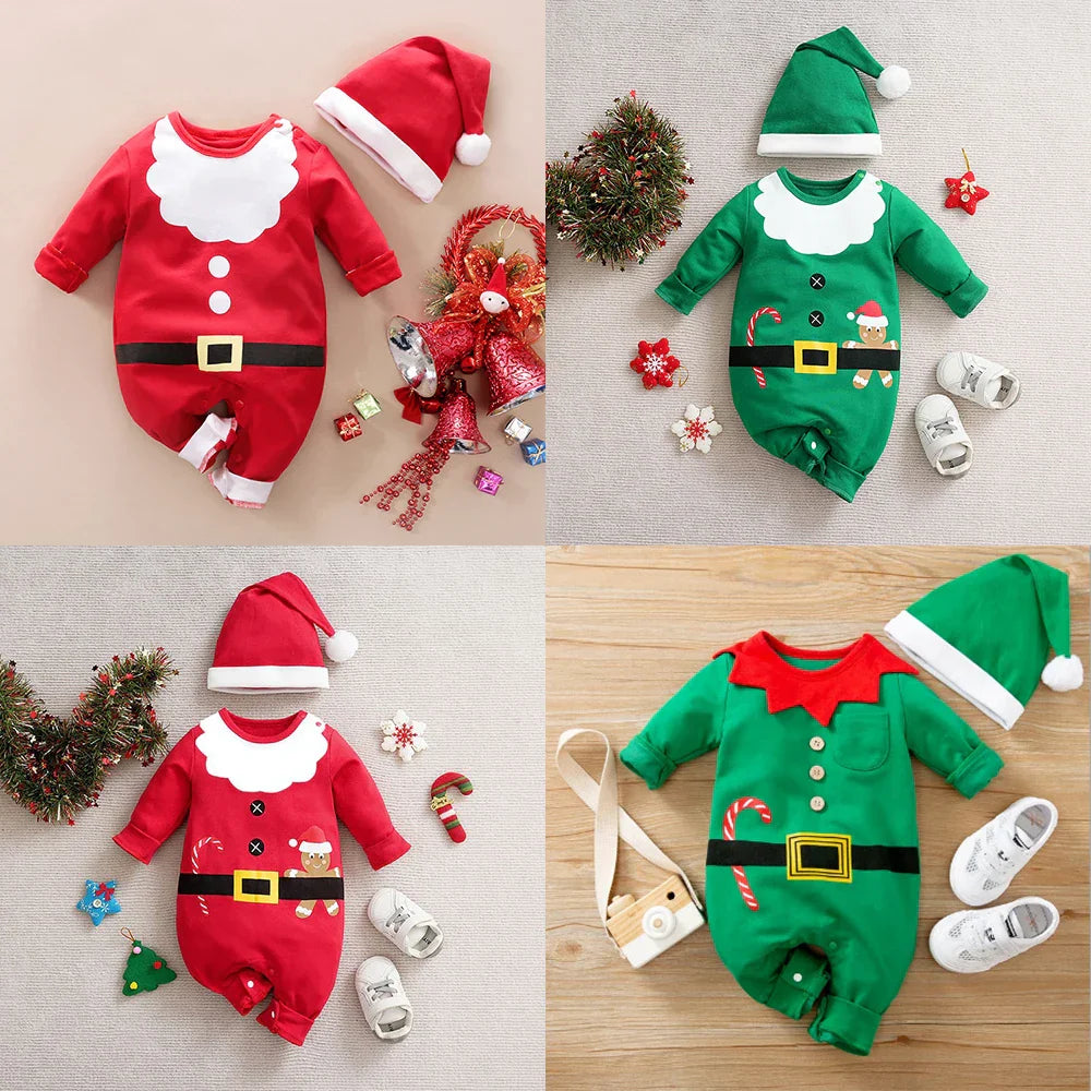 Costume de Noël en Coton Doux pour Bébé – Tenue Unisexe Idéale pour le Premier Noël, Confort et Style 1