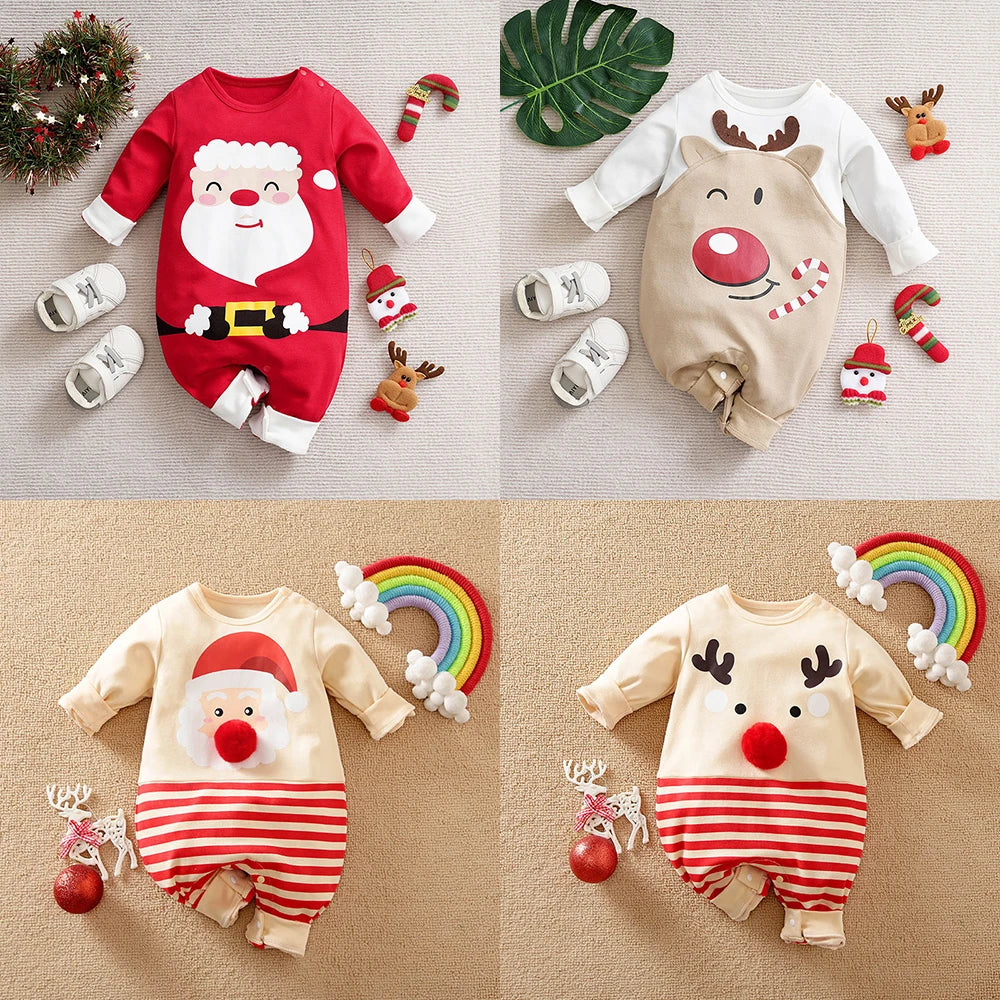 Costume de Noël en Coton Doux pour Bébé – Tenue Unisexe Idéale pour le Premier Noël, Confort et Style 2