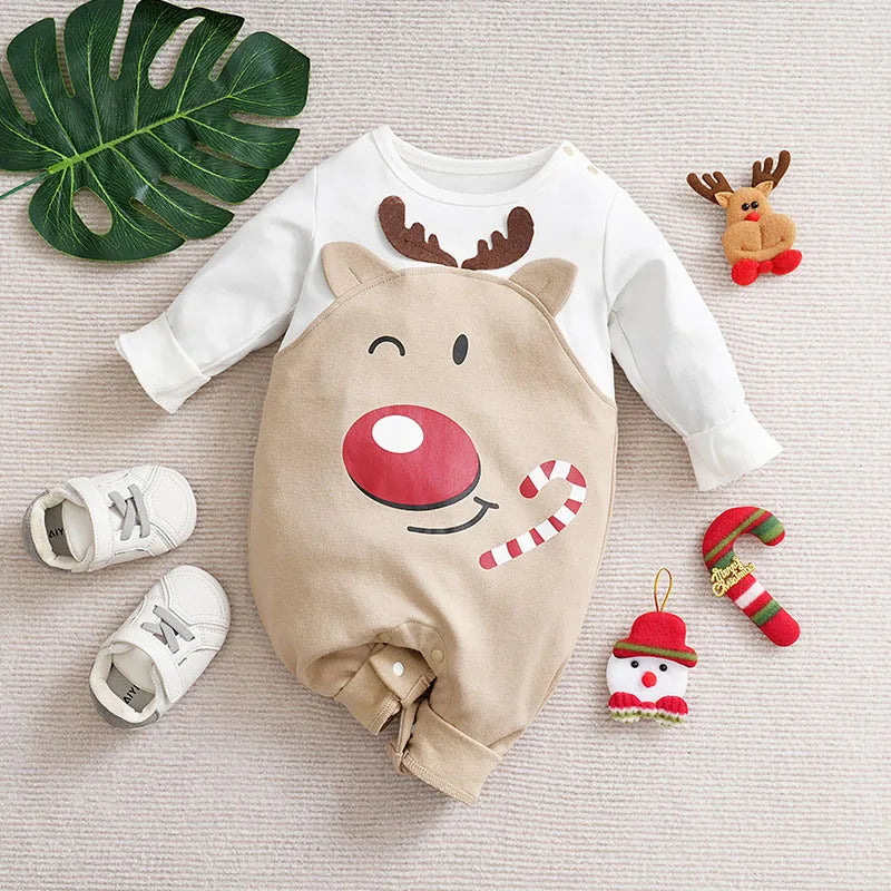 Costume de Noël en Coton Doux pour Bébé – Tenue Unisexe Idéale pour le Premier Noël, Confort et Style 9