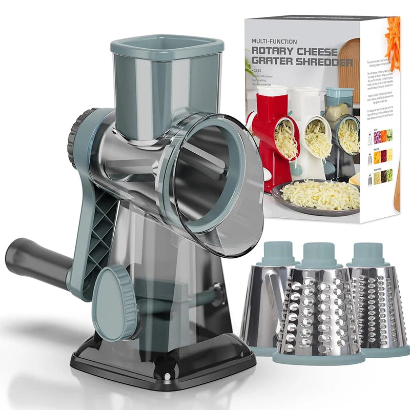Coupe-fromage Rotatif 3 en 1 – Ustensile de Cuisine Pratique pour Fromage, Légumes et Noix, Matériel de Cuisine Durable et Ergonomique 0