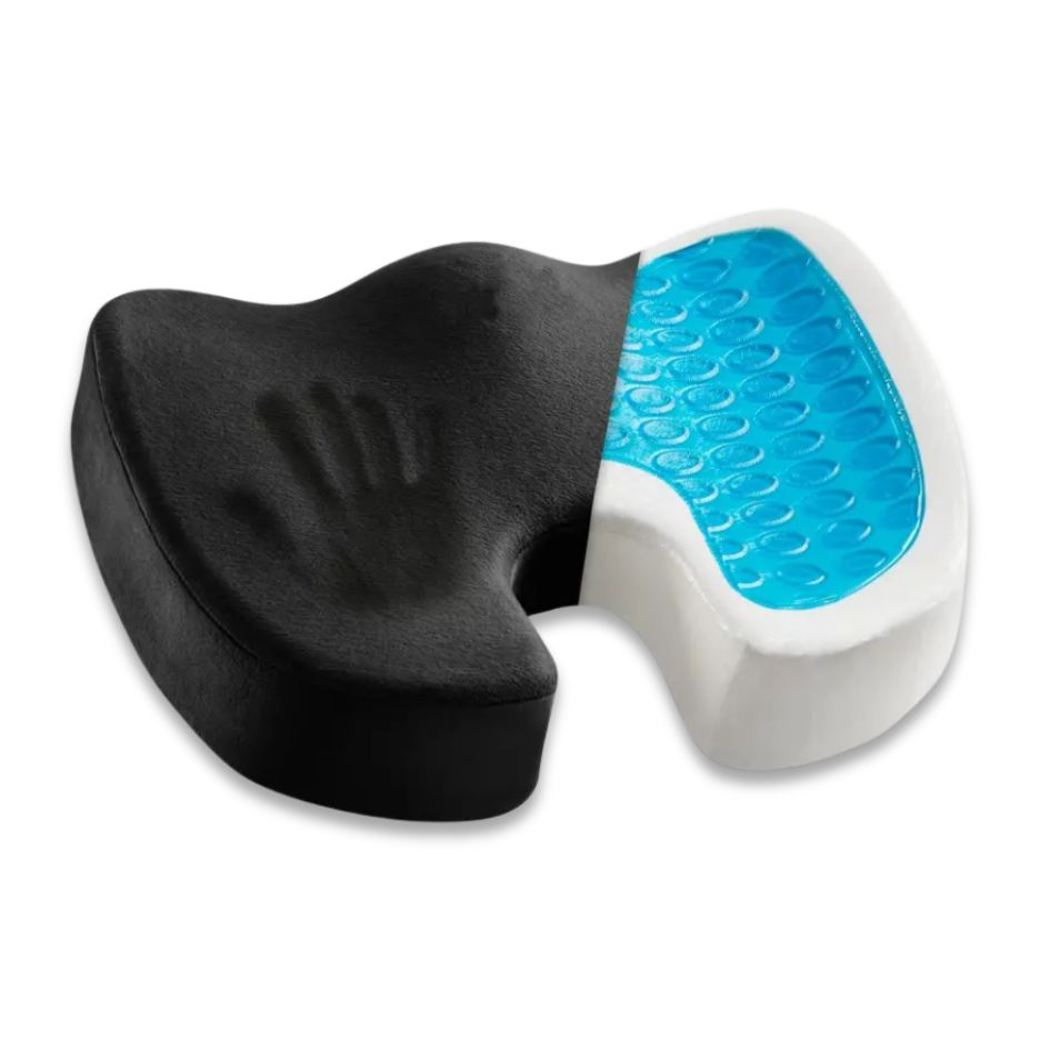 Coussin de siège orthopédique en mousse à mémoire de forme – Rafraîchissant, ergonomique, idéal pour le bureau et la voiture 0
